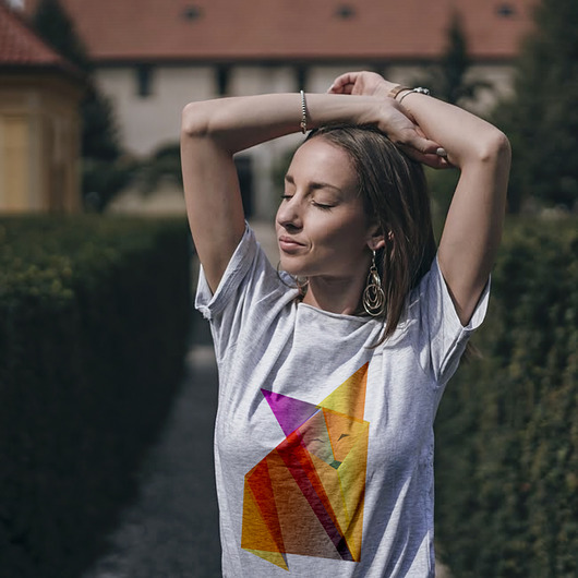 Lis origami Krótki szary Oversize ONE MUG A DAY