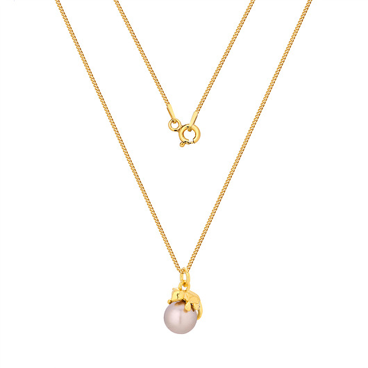 Naszyjnik z kotkiem z perełką Swarovski /1053/ MYNESS