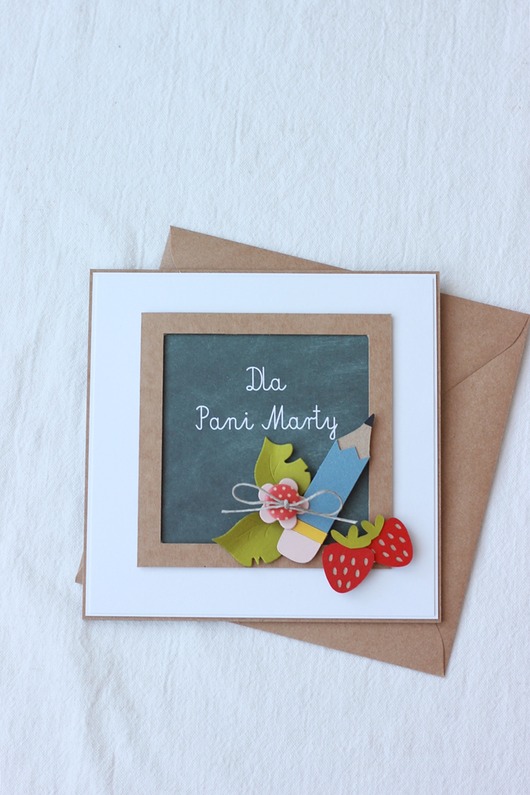 kartki scrapbooking Tablica. Kartka dla nauczycieli