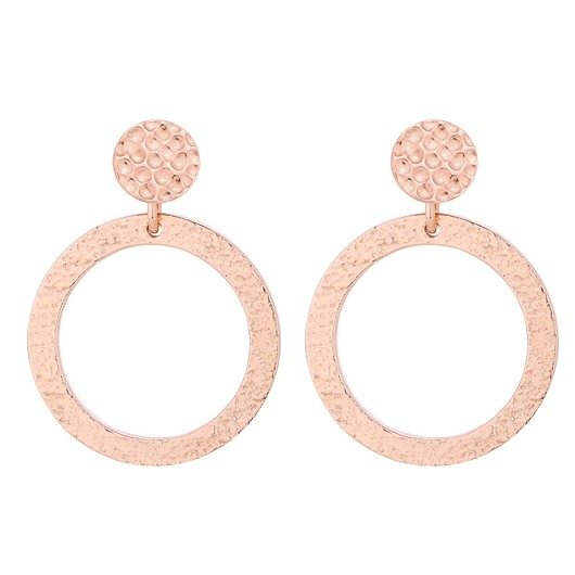 kolczyki srebrne Kolczyki z różowego złota z chropowatymi kołami