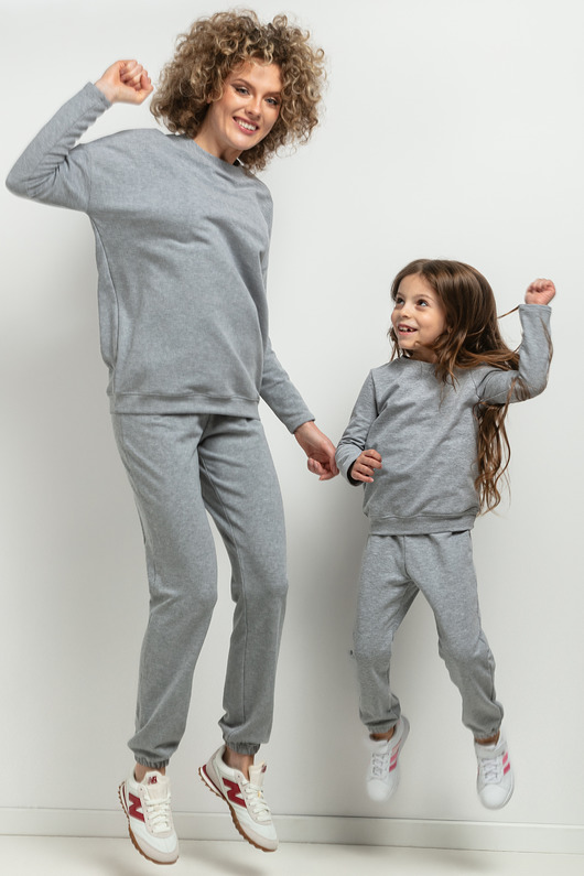 komplety damskie Komplet spodni dresowych w typie jogger, model 38, jasnoszary