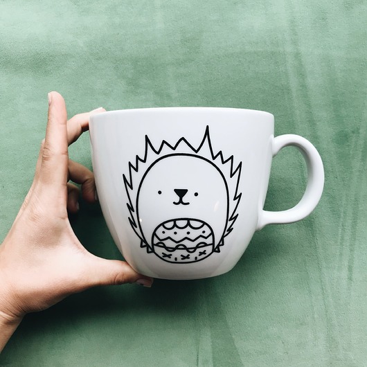 kubki kubek z jeżem 1L  kubek gigant