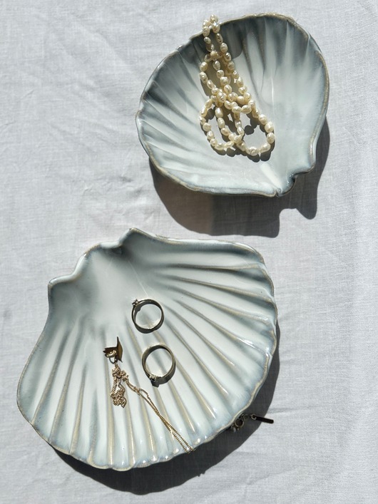 patery i talerze Zestaw ceramicznych muszli - opal