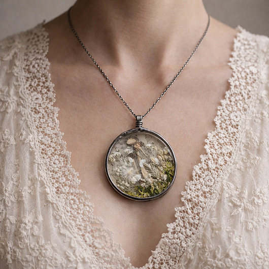 wisiory Boso po lesie, naszyjnik z grzybkami