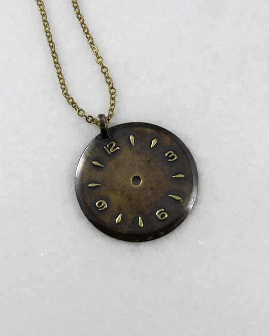 wisiory Zegar - mosiężny wisiorek steampunk - unikat