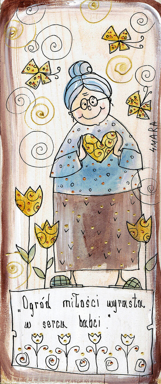 Ozdoby na ścianę Deseczka - "Babcia..."