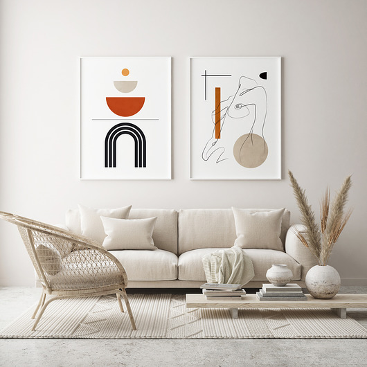 plakaty Zestaw plakatów geometrycznych boho styl