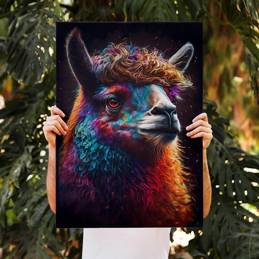 plakaty Plakat Kolorowa Alpaka