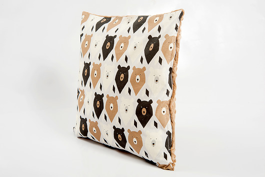 Poszewka minky - brązowe misie - 40x40 cm Minky and Cotton