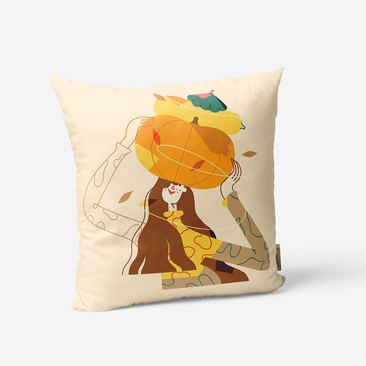 poduszki z grafiką Poduszka dekoracyjna - Pumpkin lady