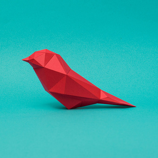 figurki i rzeźby PTAK, papierowy model do sklejenia, red.