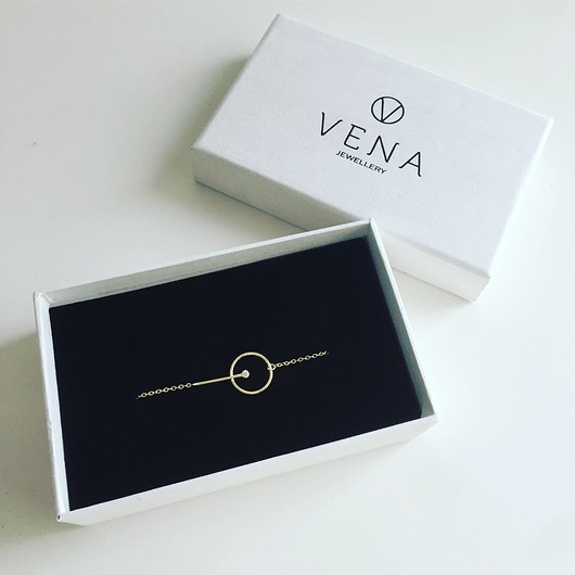 Pozłacana bransoletka kółko z cyrkonią VENA Jewellery
