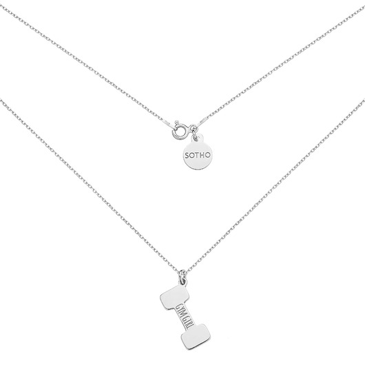 srebrne naszyjniki Srebrny naszyjnik ciężarek GYM GIRL