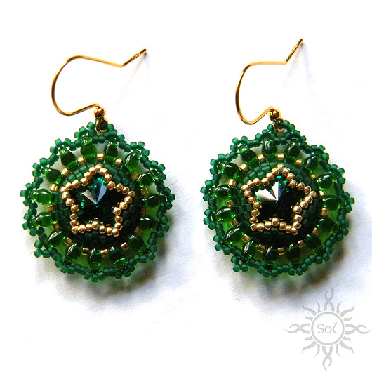 Emerald, kolczyki z kryształami Swarovskiego Sol