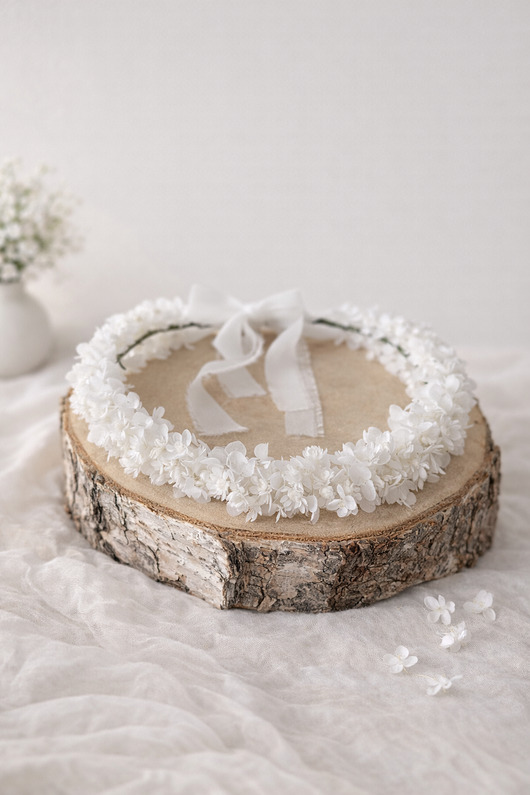 wianki komunijne Wianek na głowę biel suszki