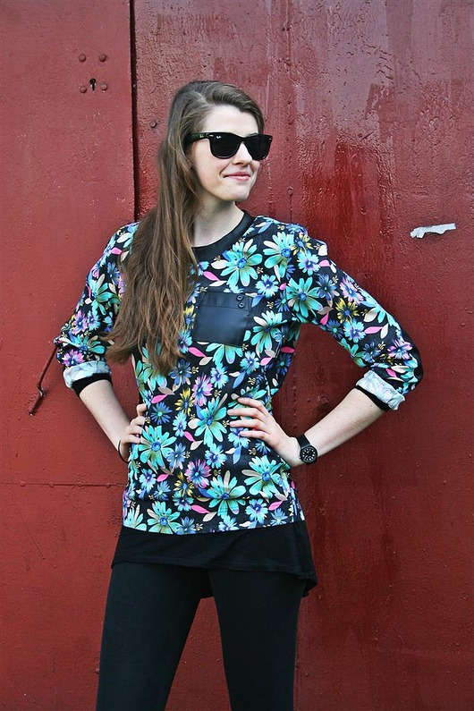 Button flower blouse kolory Button