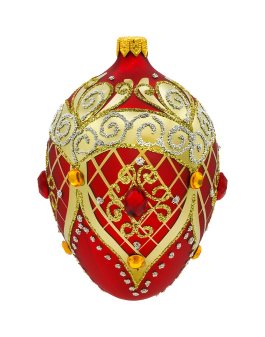 ozdoby choinkowe Bombka choinkowa: Ekskluzywne jajo Faberge z kamieniami: bordowe