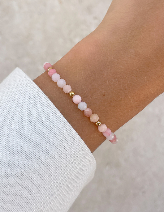 bransoletki z kamieni naturalnych Bransoletka na gumce z opalu z hematytem