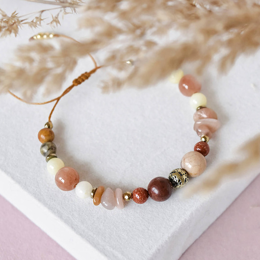 bransoletki z kamieni naturalnych Bransoletka z kamieni naturalnych - Earthy Mix