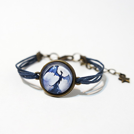 bransoletki ze szkła Bransoletka - Smok cienia - granatowa