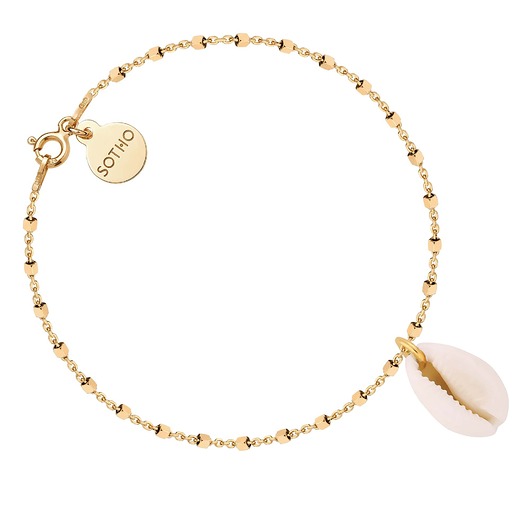 bransoletki złote Złota bransoletka kosteczkowa z muszelką