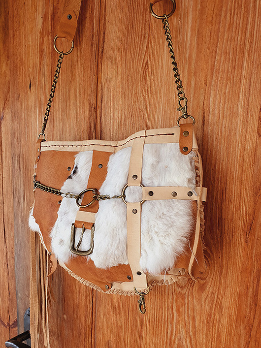 torby na ramię Torebka skórzana + biżuteria na pas