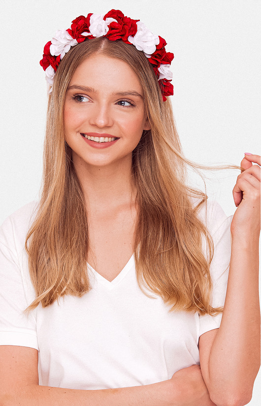 opaski do włosów Opaska kibica biało-czerwona