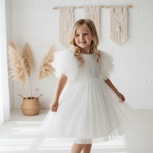 sukienki dla dziewczynki Sukienka tiulowa Diana ecru