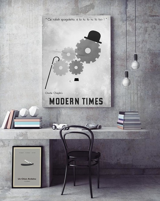 Modern Times - Chaplin - plakat minimalmill