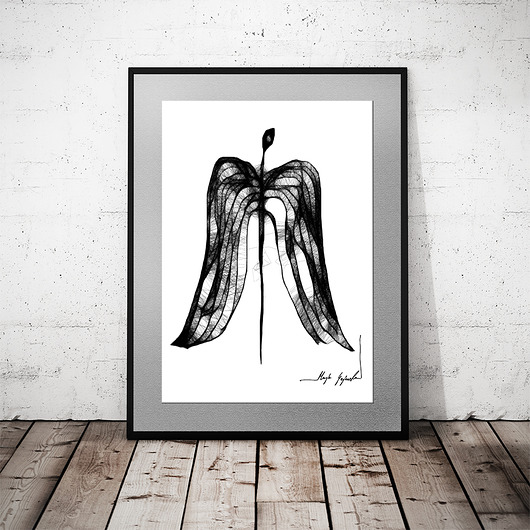 GRAFIKA 128 - anioł z serii "minimal angel" Maja Gajewska