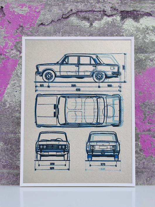 WYDRUK NA TEKTURZE 30X40 cm FIAT 125 P kanciak 777 Tshirts