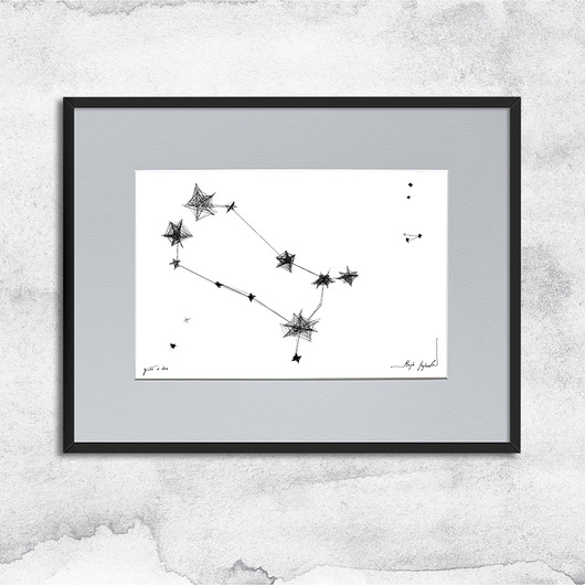 grafiki i ilustracje Oprawiona grafika zodiak Bliźnięta