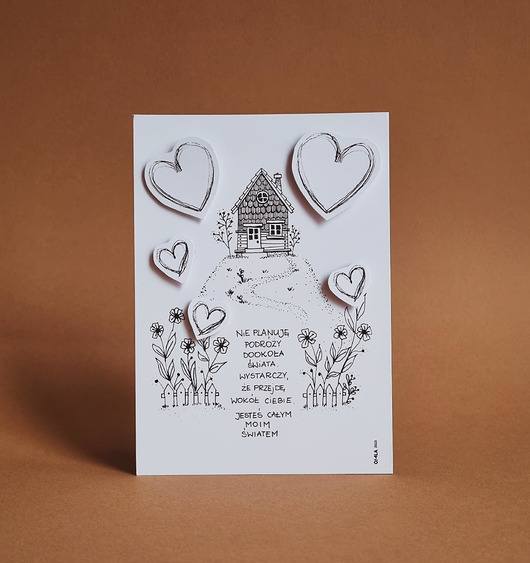 kartki okolicznościowe - wydruki KARTKA HANDMADE POP-UP Mój cały świat