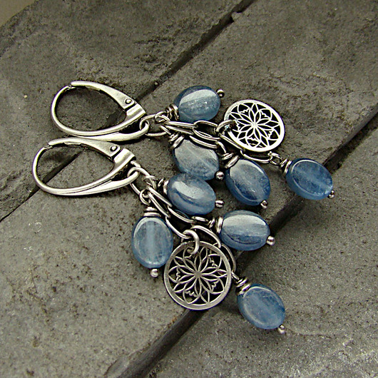 kolczyki z kamieniami Kolczyki Kyanit I