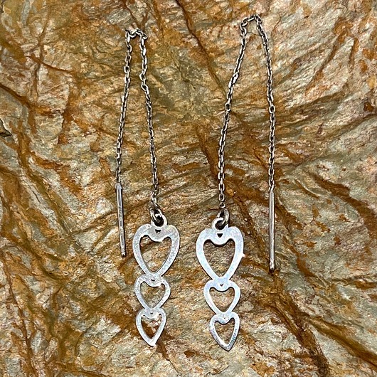 kolczyki srebrne Kolczyki srebrne 925 serce serduszka przeciągane