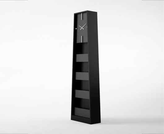 Alfa CLOCK  zegar podłogowy, stojący gazetownik Furia Design