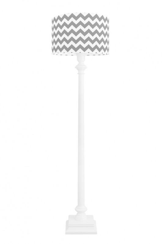 Lampa podłogowa biała Chevron szary youngDECO