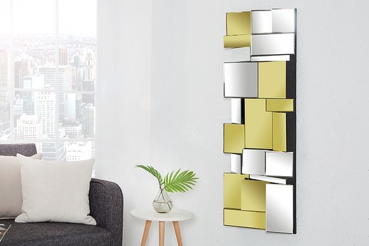 Lustro wiszące Abstract złote srebrne 120x40cm Home Design