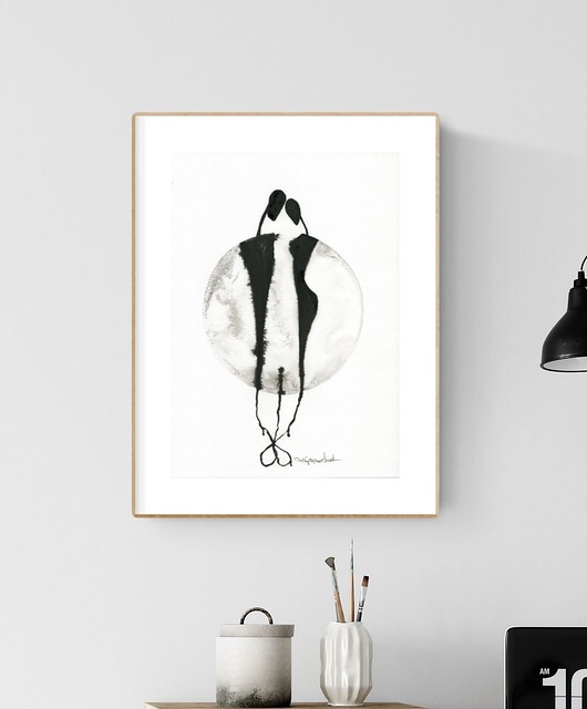 grafika A4 wykonana ręcznie, abstrakcja, Krystyna Siwek Art