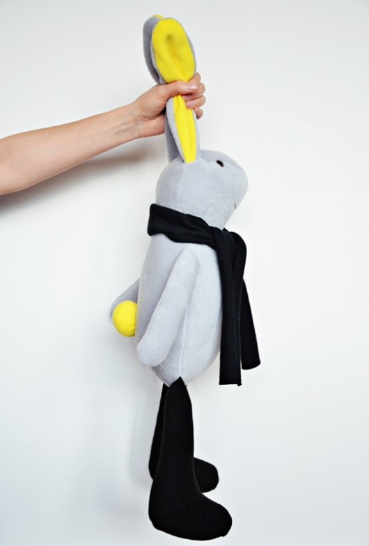 misie i maskotki Pan Królik z imieniem - szary