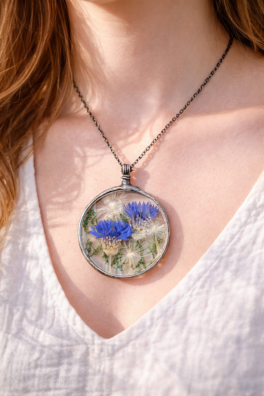 wisiory Naszyjnik z chabrami