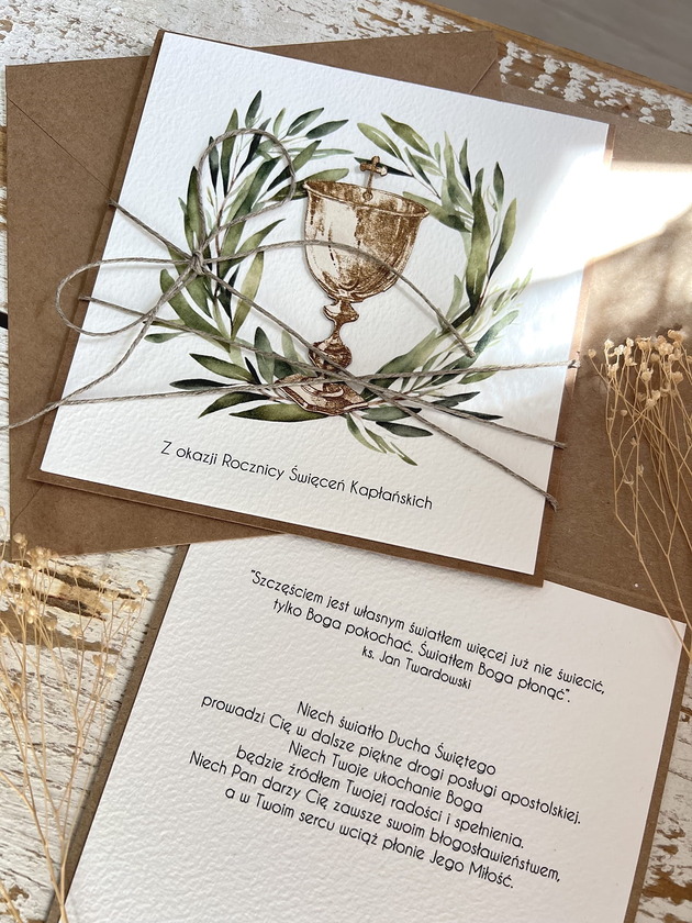 kartki scrapbooking Personalizowana kartka z okazji rocznicy święceń kapłańskich