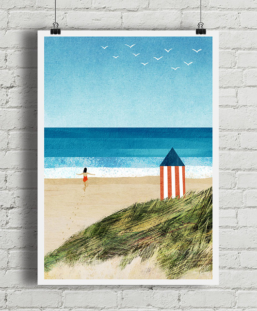 plakaty Plakat Beztroskie wakacje - dziewczyna na plaży