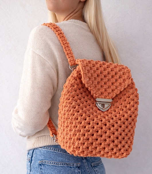 plecaki Makramowy plecak handmade