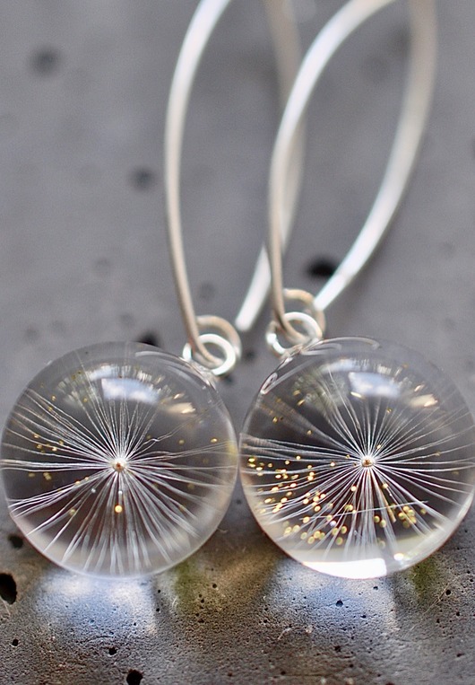 Kolczyki srebrne z gwiazdką dmuchawca Grol Jewellery