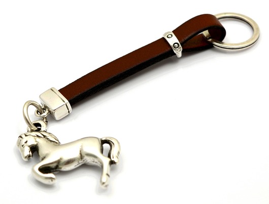 SKÓRZANY BRELOK DO KLUCZY HORSE brown Beezoo