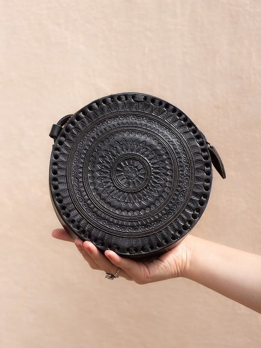 torby na ramię Torebka skórzana ręcznie robiona góralska Carmen Mała okrągła zakopane