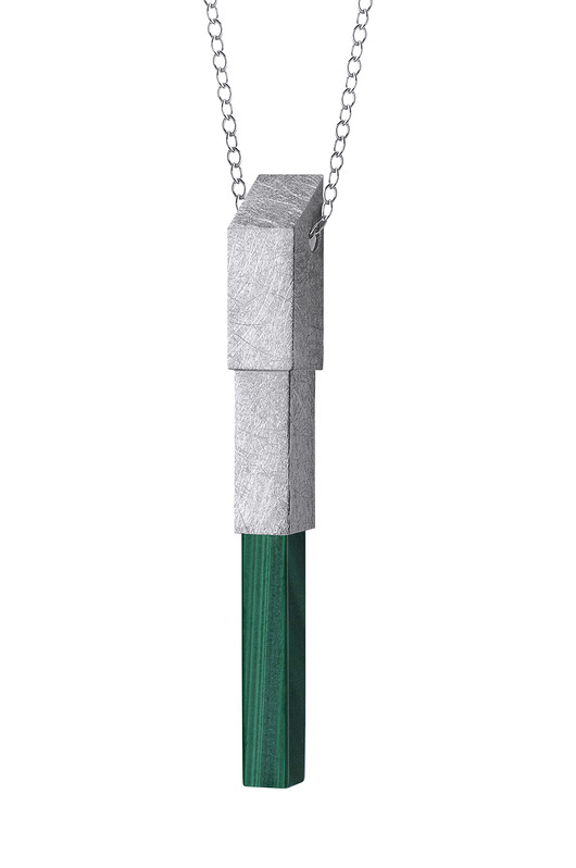 wisiory wisiorek z kolekcji EDGY/ SILVER/MALACHIT