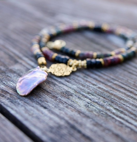 złote naszyjniki Naszyjnik z turmalinów