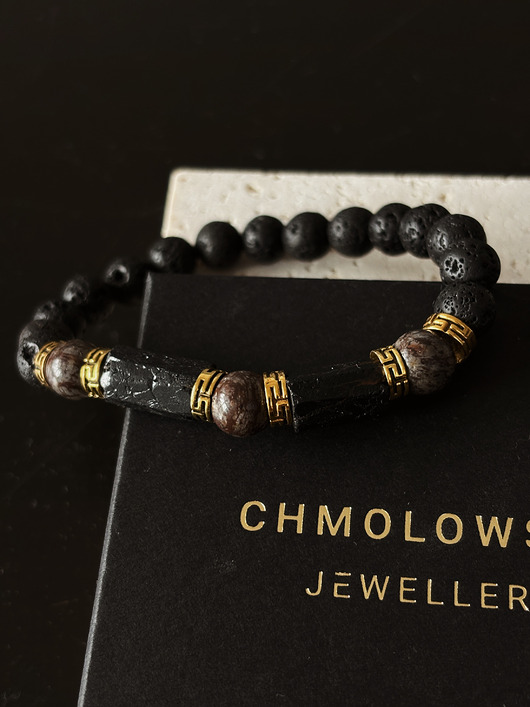 biżuteria męska Bransoletka męska Bronzyt i Turmalin